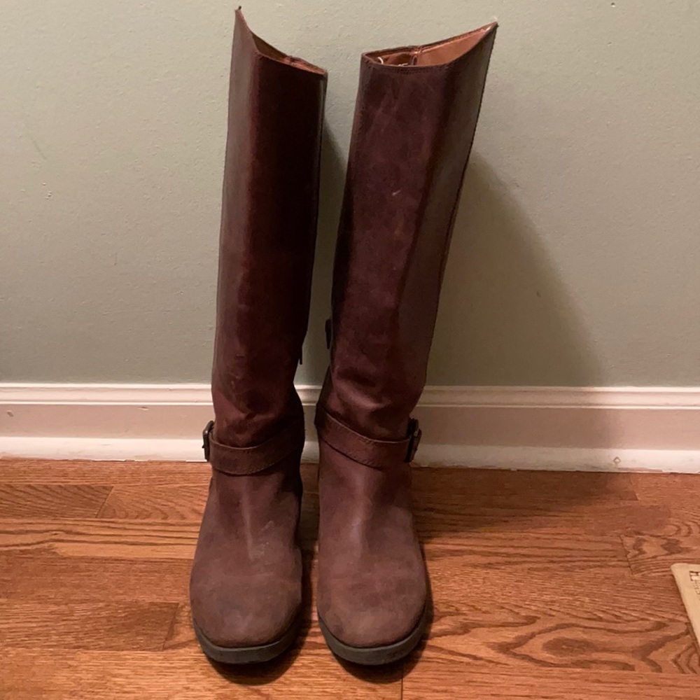 Brown Lucky Brand “riding” boots. Size 9.